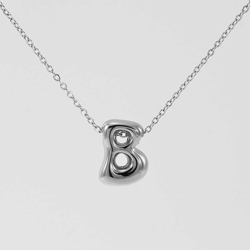 Wholesale Glossy bubble letter necklace for women 26 English letter pendants